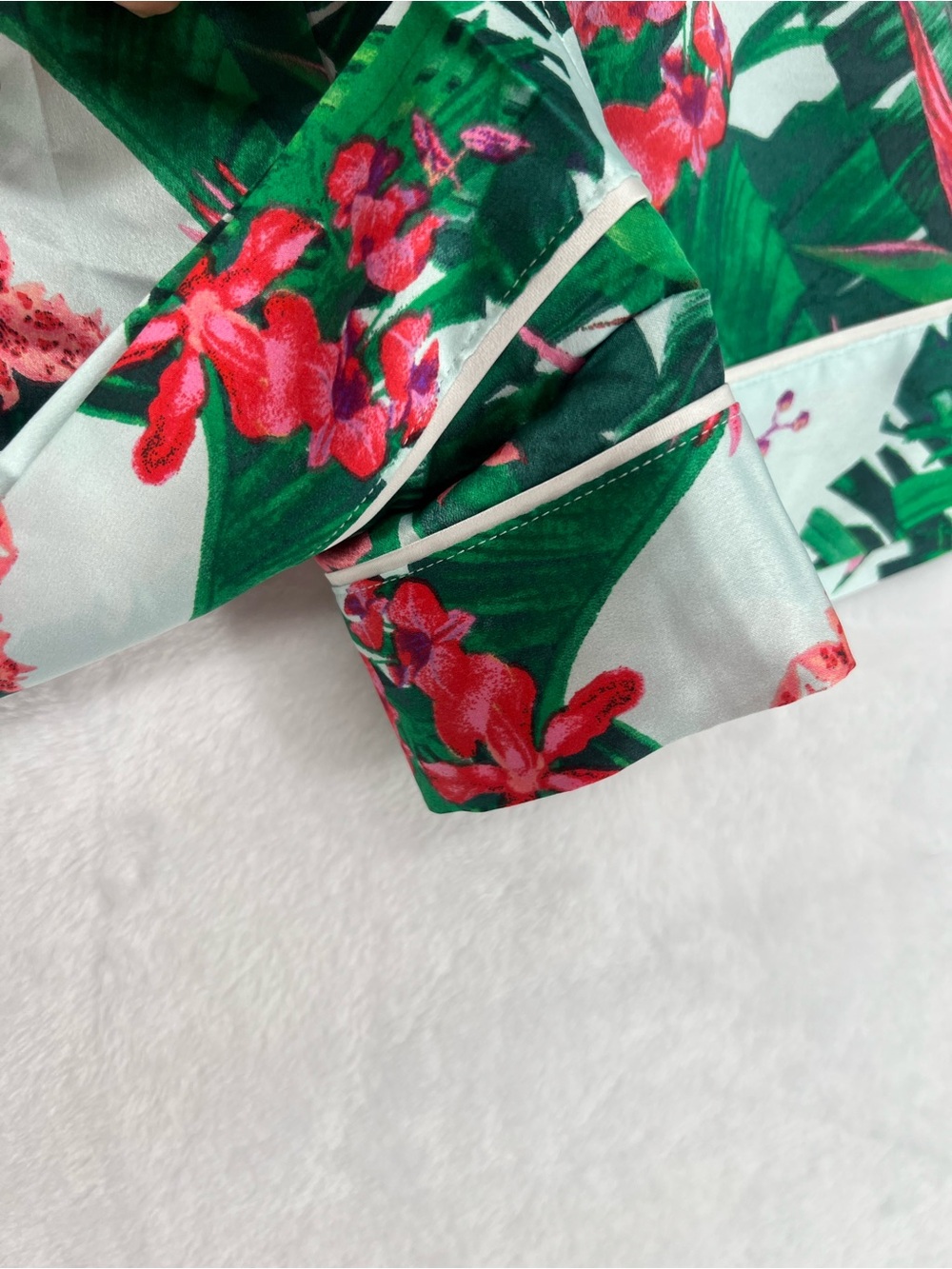 Victoria's Secret Satin Racerback Pajama Set Boxer Shorts Tropical Sz S Vacation - Picture 9 of 12